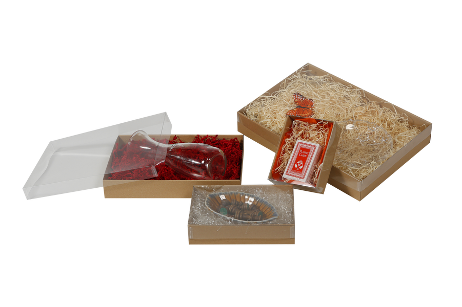 Kutije s prozirnim poklopcem, smeđe